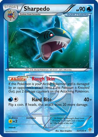 Sharpedo (Team Plasma) 033 - Reverse Holofoil Plasma Storm - Rare