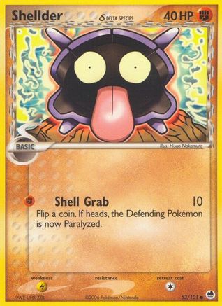 Shellder (Delta Species) 063/101 Dragon Frontiers - Common