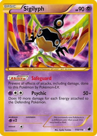 Sigilyph 118 - Holofoil Plasma Freeze - Secret Rare