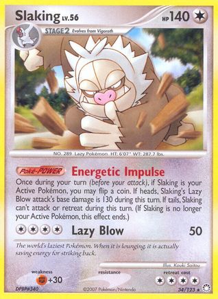 Slaking 034 - Reverse Holofoil Mysterious Treasures - Rare