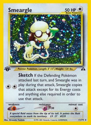 Smeargle (11) 011/75 - 1st Edition Holofoil Neo Discovery - Holo Rare
