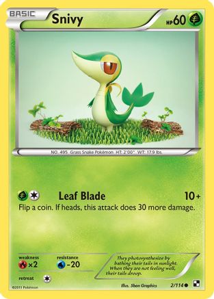 Snivy (2) 002 Black and White - Common
