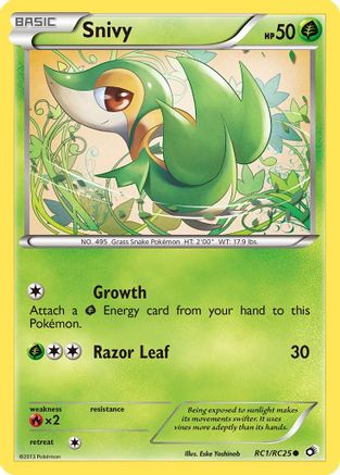 Snivy RC1/RC25 - Holofoil Legendary Treasures Radiant Collection - Common