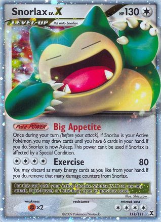 Snorlax Lv.X 111 - Holofoil Rising Rivals - Ultra Rare