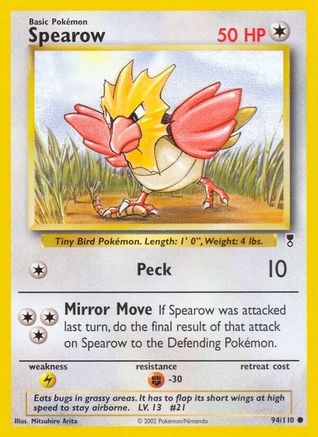Spearow 094/110 - Reverse Holofoil Legendary Collection - Common