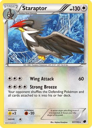 Staraptor 097 - Reverse Holofoil Plasma Freeze - Rare