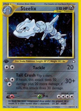 Steelix 015/111 - 1st Edition Holofoil Neo Genesis - Holo Rare