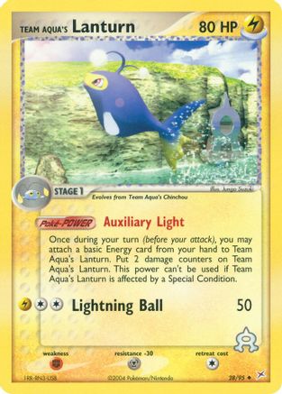 Team Aqua's Lanturn 028 - Reverse Holofoil Team Magma vs Team Aqua - Uncommon