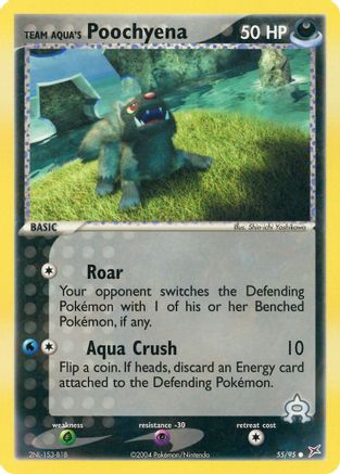 Team Aqua's Poochyena 055/95 - Reverse Holofoil Team Magma vs Team Aqua - Common