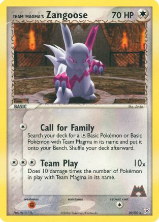 Team Magma's Zangoose 023 - Reverse Holofoil Team Magma vs Team Aqua - Rare