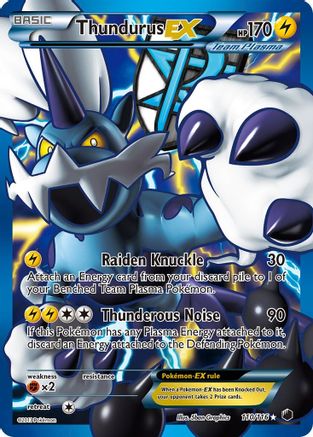 Thundurus EX (Team Plasma) (110 Full Art) 110 - Holofoil Plasma Freeze - Ultra Rare