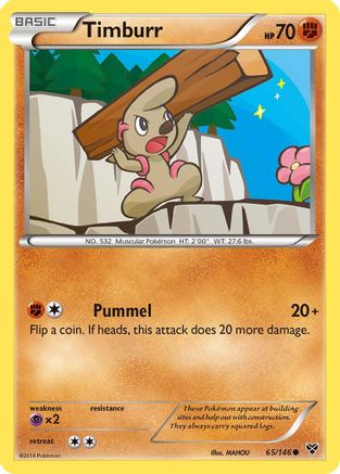 Timburr 065 - Reverse Holofoil XY Base Set - Common
