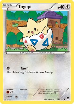 Togepi 102/135 - Reverse Holofoil Plasma Storm - Common