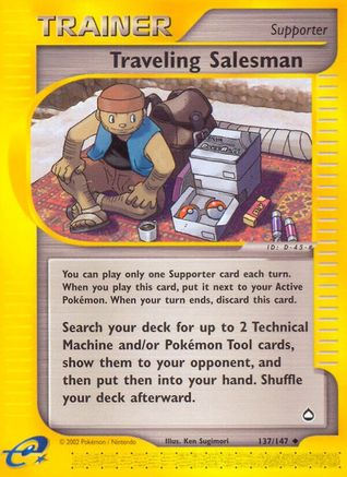 Traveling Salesman 137 - Reverse Holofoil Aquapolis - Uncommon