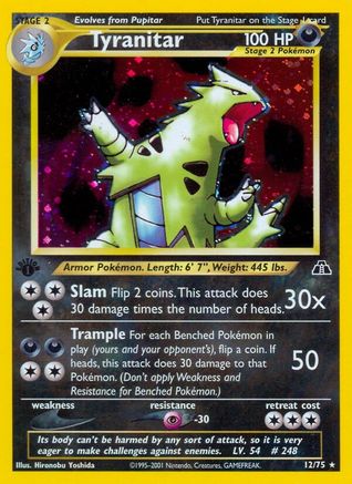 Tyranitar (12) 012/75 - 1st Edition Holofoil Neo Discovery - Holo Rare
