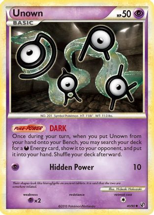 Unown 040 - Reverse Holofoil Undaunted - Uncommon