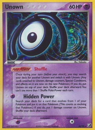 Unown (M) 00M - Holofoil Unseen Forces - Holo Rare