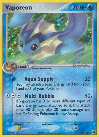 Vaporeon 019 - Holofoil Unseen Forces - Holo Rare