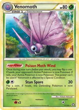 Venomoth 011/102 - Holofoil Triumphant - Holo Rare