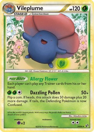 Vileplume 024 - Reverse Holofoil Undaunted - Rare