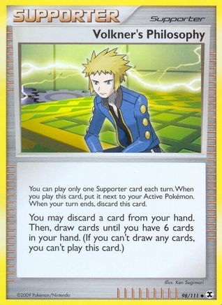 Volkner's Philosophy 098 - Reverse Holofoil Rising Rivals - Uncommon