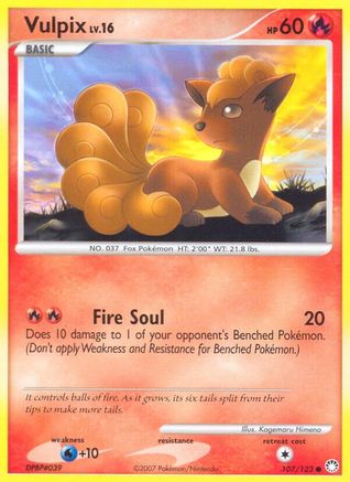 Vulpix 107/123 - Reverse Holofoil Mysterious Treasures - Common