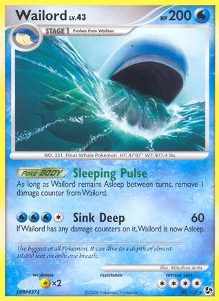 Wailord 030 - Reverse Holofoil Great Encounters - Rare