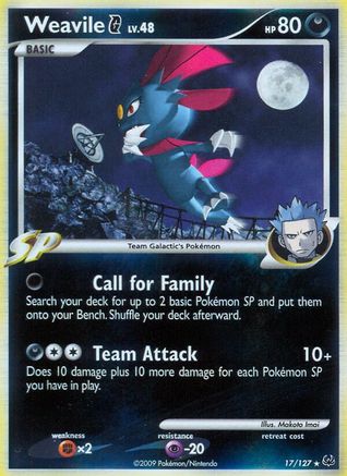 Weavile G 017 - Reverse Holofoil Platinum - Holo Rare