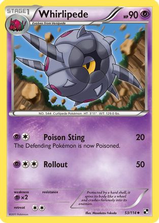 Whirlipede 053 - Reverse Holofoil Black and White - Uncommon