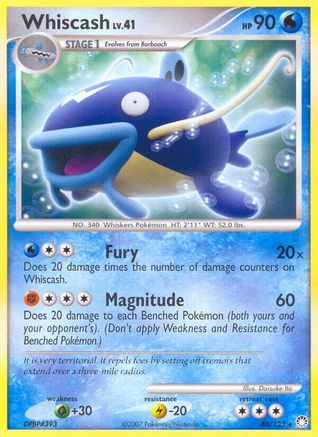 Whiscash 040 - Reverse Holofoil Mysterious Treasures - Rare