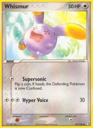 Whismur 069/100 - Reverse Holofoil Crystal Guardians - Common