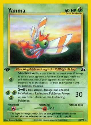 Yanma (36) 036/75 - 1st Edition Neo Discovery - Rare