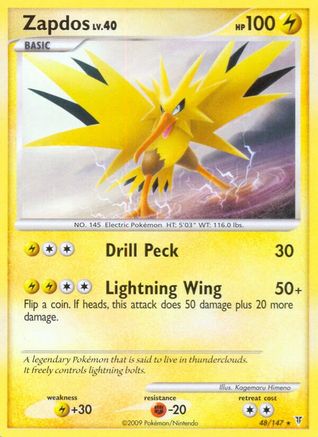 Zapdos (48) 048 - Reverse Holofoil Supreme Victors - Rare