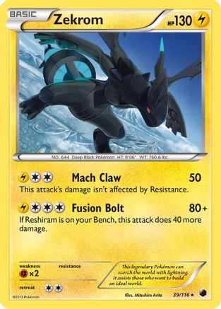 Zekrom 039 - Reverse Holofoil Plasma Freeze - Holo Rare