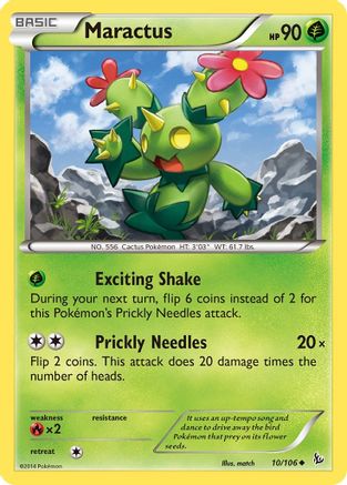 Maractus 010/106 - Reverse Holofoil XY Flashfire - Uncommon