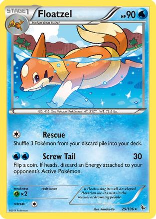Floatzel 029/106 - Reverse Holofoil XY Flashfire - Rare