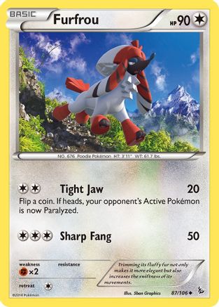 Furfrou 087/106 - Reverse Holofoil XY Flashfire - Uncommon