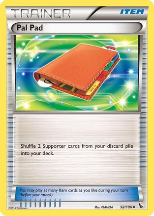 Pal Pad 092/106 - Reverse Holofoil XY Flashfire - Uncommon