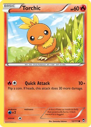 Torchic 012/111 - Reverse Holofoil XY Furious Fists - Common