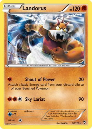 Landorus 058/111 - Holofoil XY Furious Fists - Holo Rare
