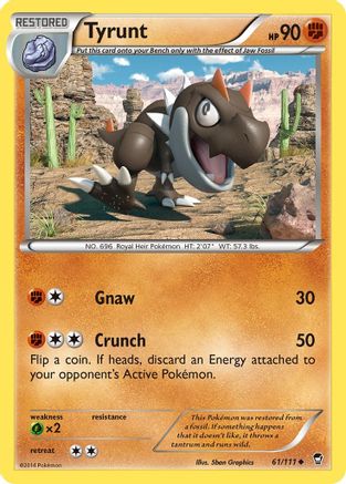 Tyrunt 061/111 - Reverse Holofoil XY Furious Fists - Uncommon