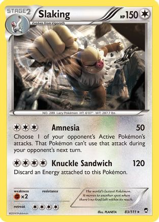 Slaking 083/111 - Holofoil XY Furious Fists - Holo Rare