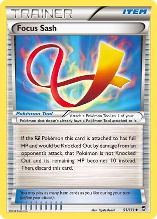 Focus Sash 091/111 XY Furious Fists - Uncommon