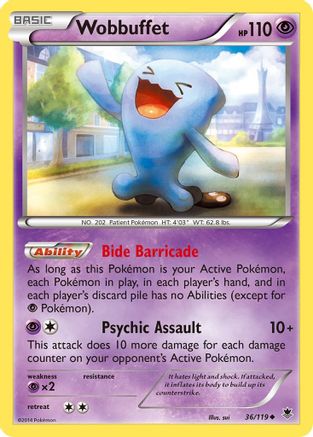 Wobbuffet 036/119 - Reverse Holofoil XY Phantom Forces - Uncommon