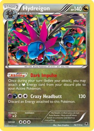 Hydreigon 074/119 - Holofoil XY Phantom Forces - Holo Rare