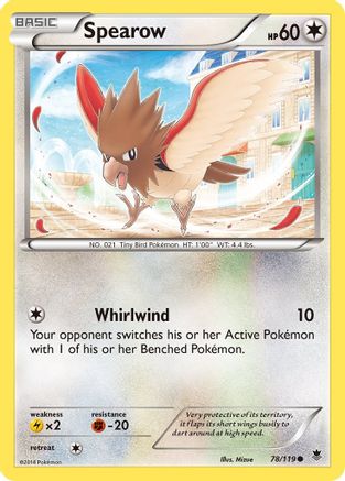 Spearow 078 - Reverse Holofoil XY Phantom Forces - Common