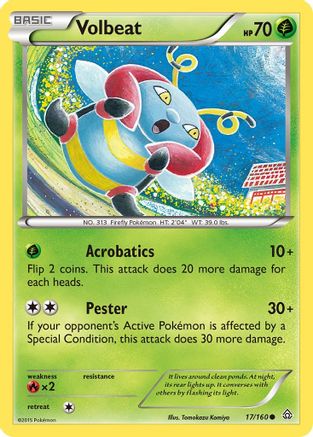 Volbeat 017/160 - Reverse Holofoil XY Primal Clash - Common