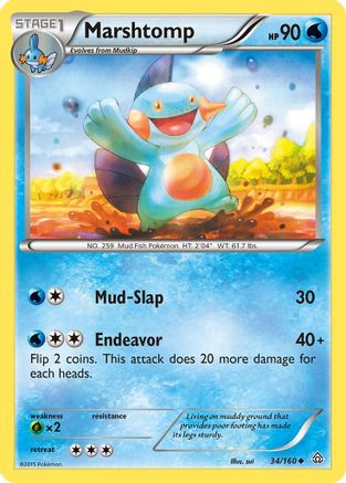 Marshtomp 034/160 - Reverse Holofoil XY Primal Clash - Uncommon