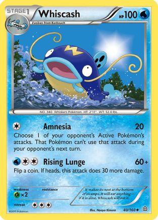 Whiscash 040 - Reverse Holofoil XY Primal Clash - Uncommon