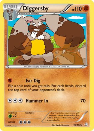 Diggersby 090 - Reverse Holofoil XY Primal Clash - Rare